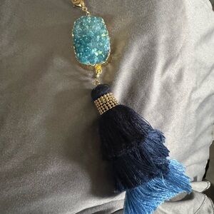 Park Lane Long Navy Blue Tassel Necklace